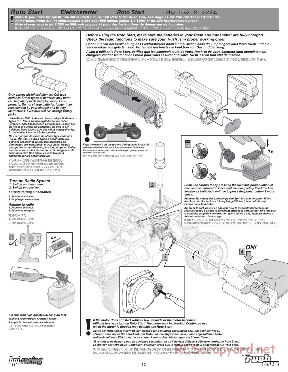 HPI - Nitro Rush Evo - Manual - Page 10