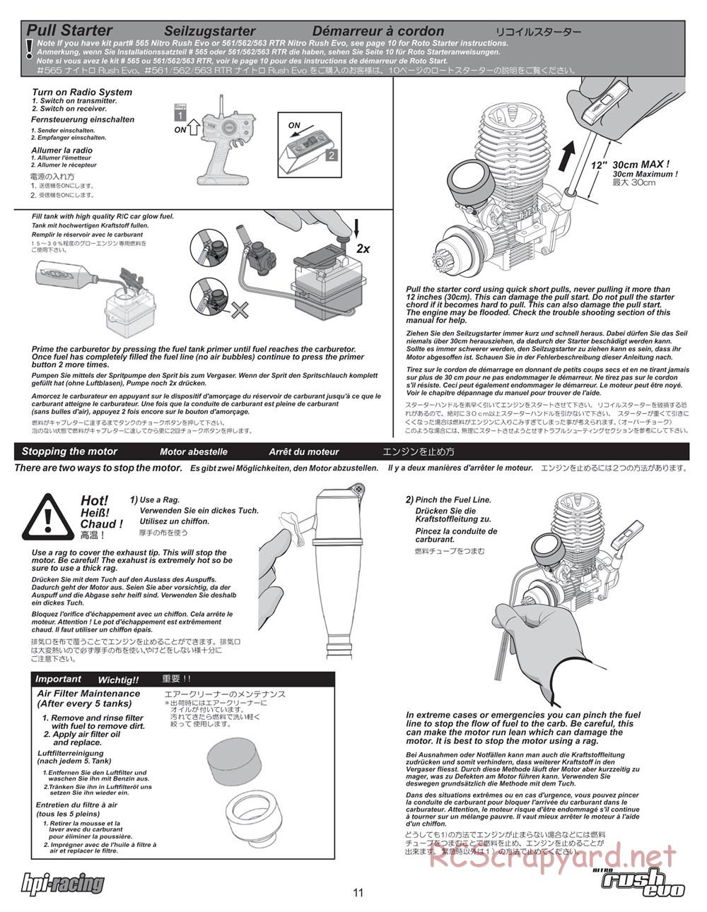 HPI - Nitro Rush Evo - Manual - Page 11