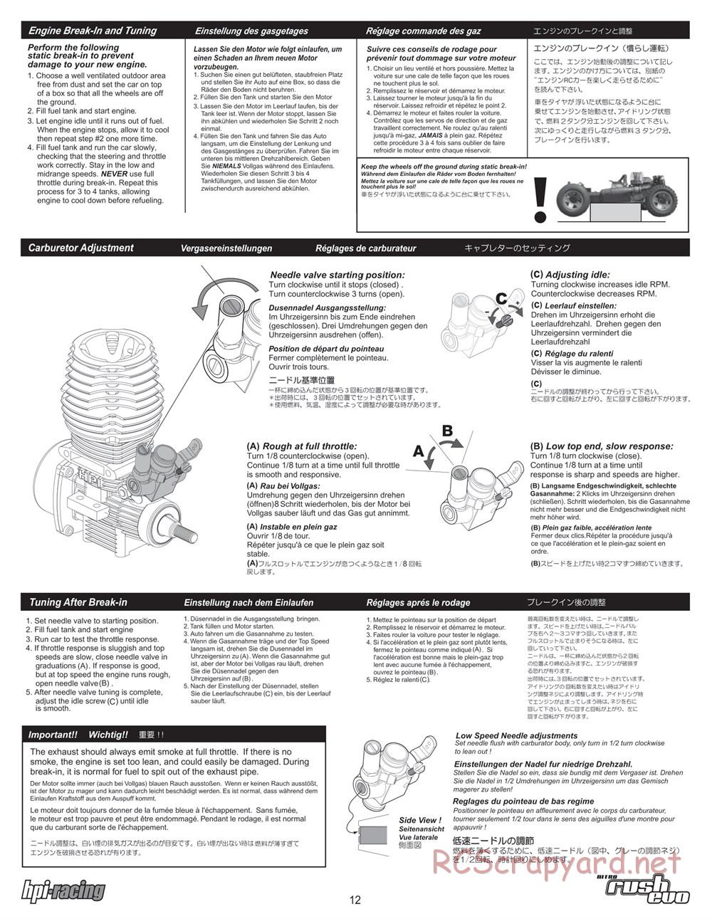 HPI - Nitro Rush Evo - Manual - Page 12
