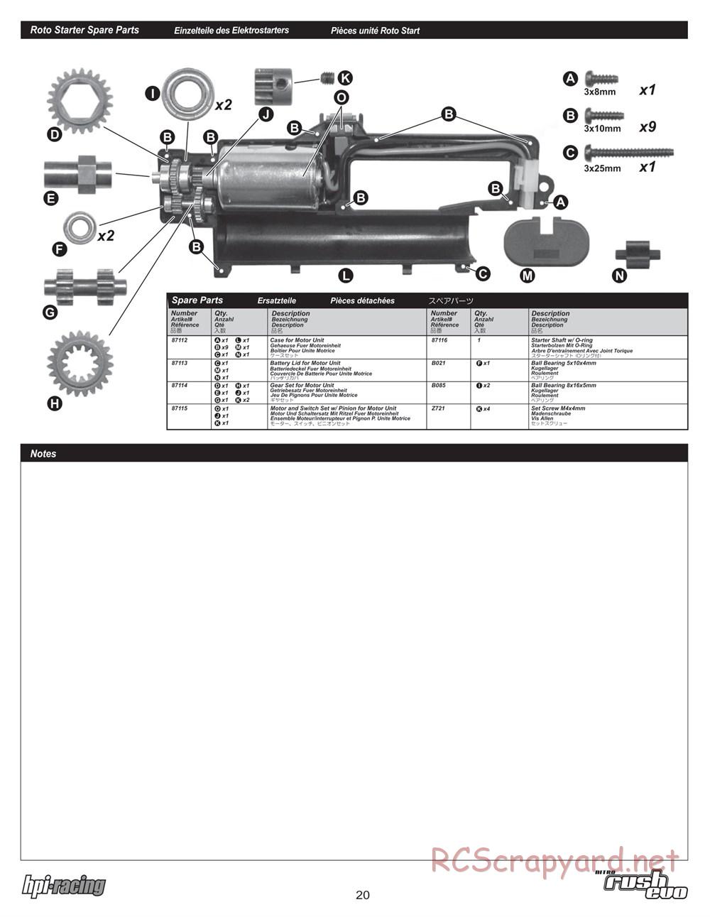 HPI - Nitro Rush Evo - Exploded View - Page 20