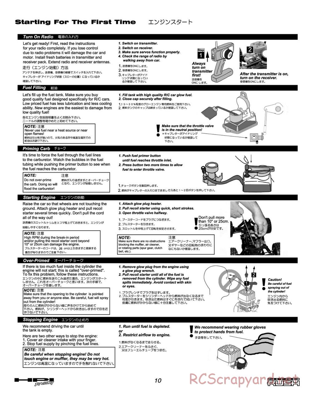 HPI - Nitro Rush - Manual - Page 10