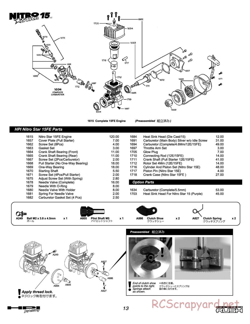 HPI - Nitro Rush - Manual - Page 12