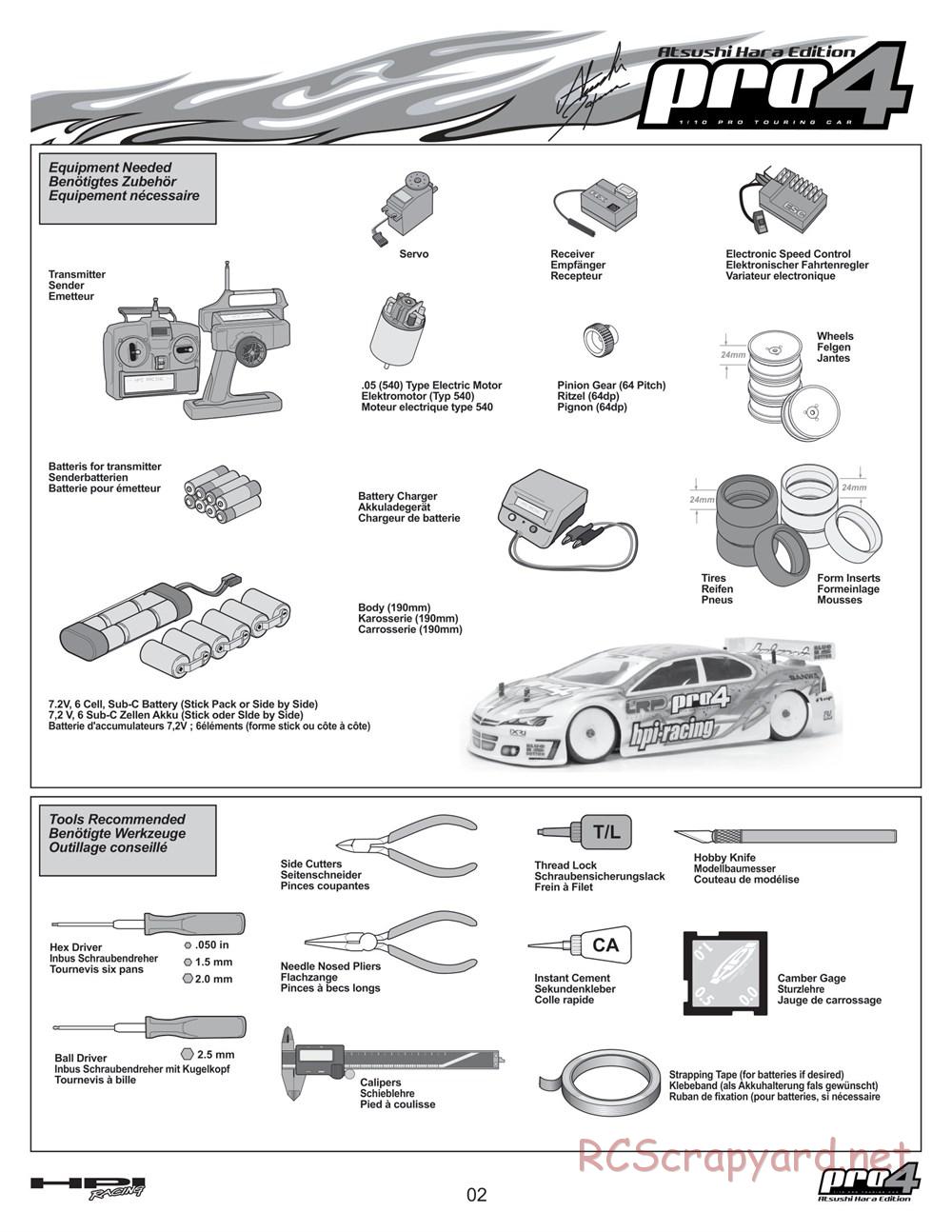 HPI - Pro4 Hara Edition - Manual - Page 2