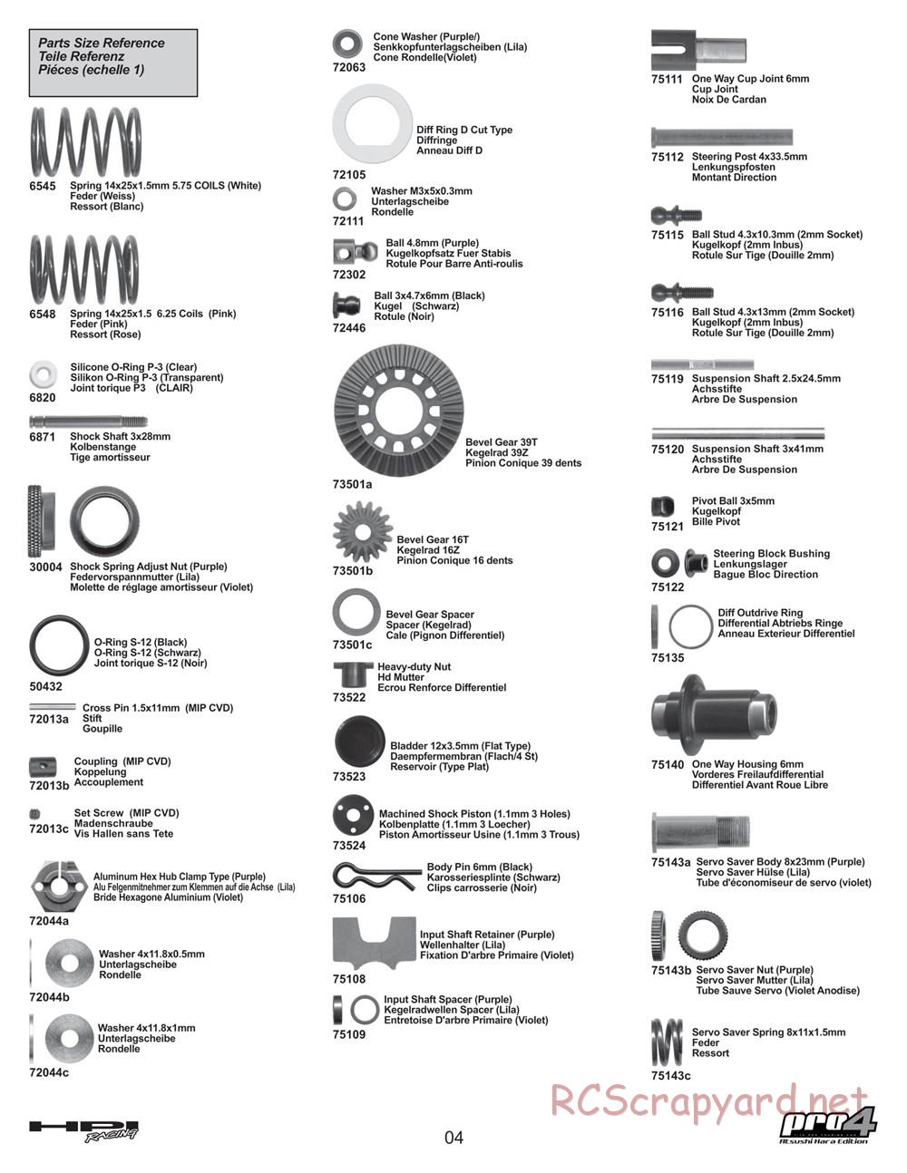 HPI - Pro4 Hara Edition - Manual - Page 4