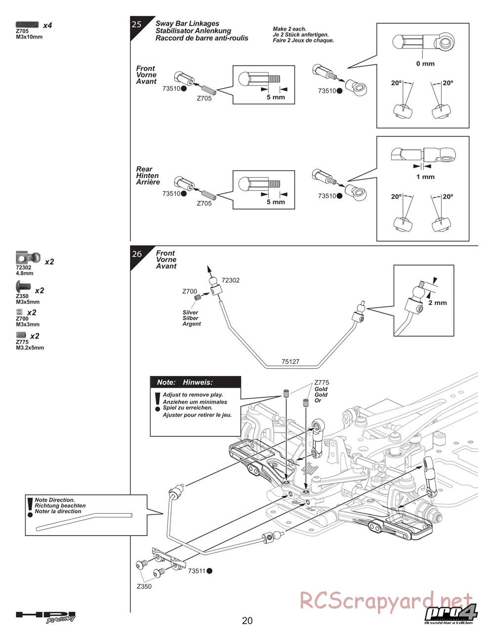 HPI - Pro4 Hara Edition - Manual - Page 20