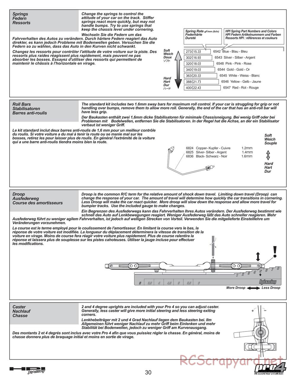 HPI - Pro4 Hara Edition - Manual - Page 30