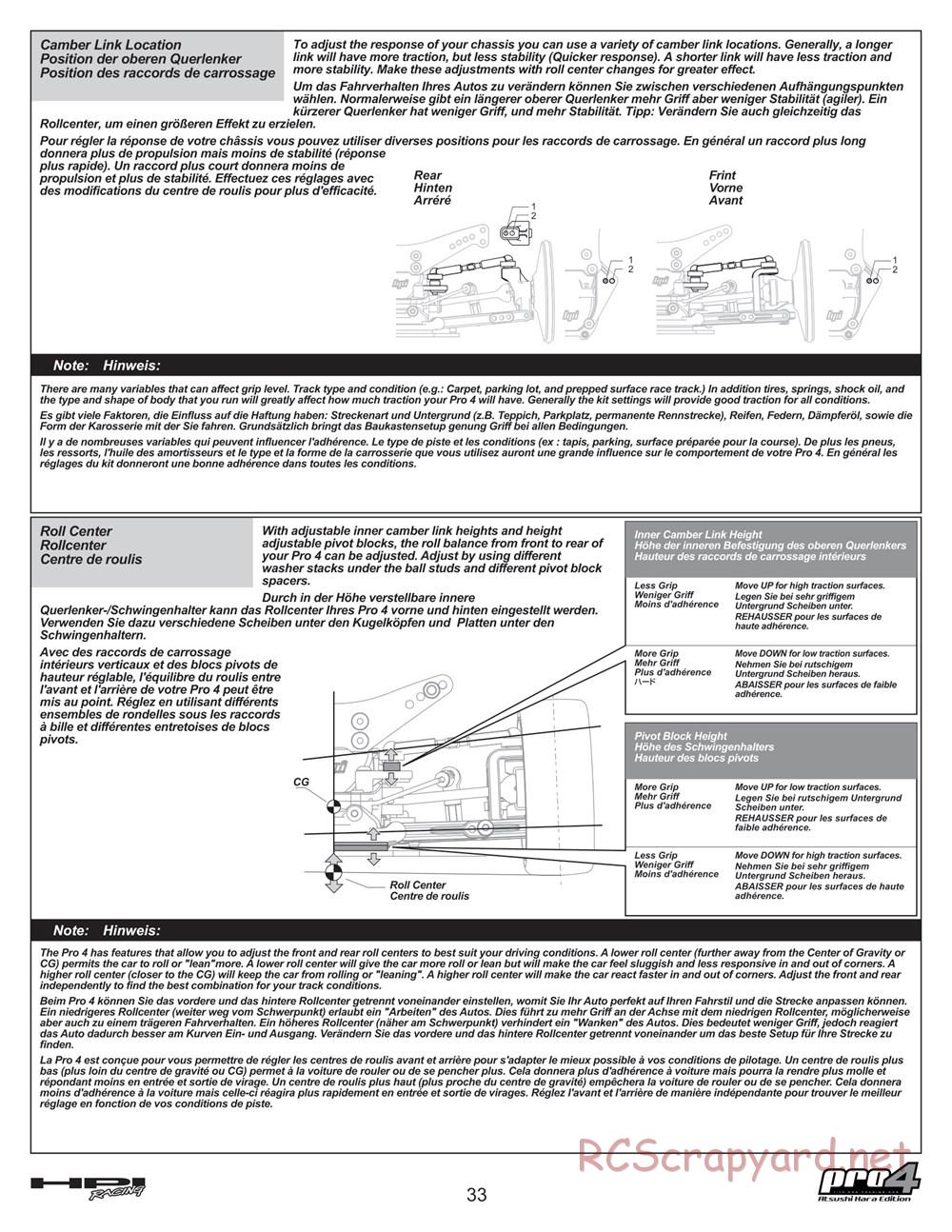 HPI - Pro4 Hara Edition - Manual - Page 33