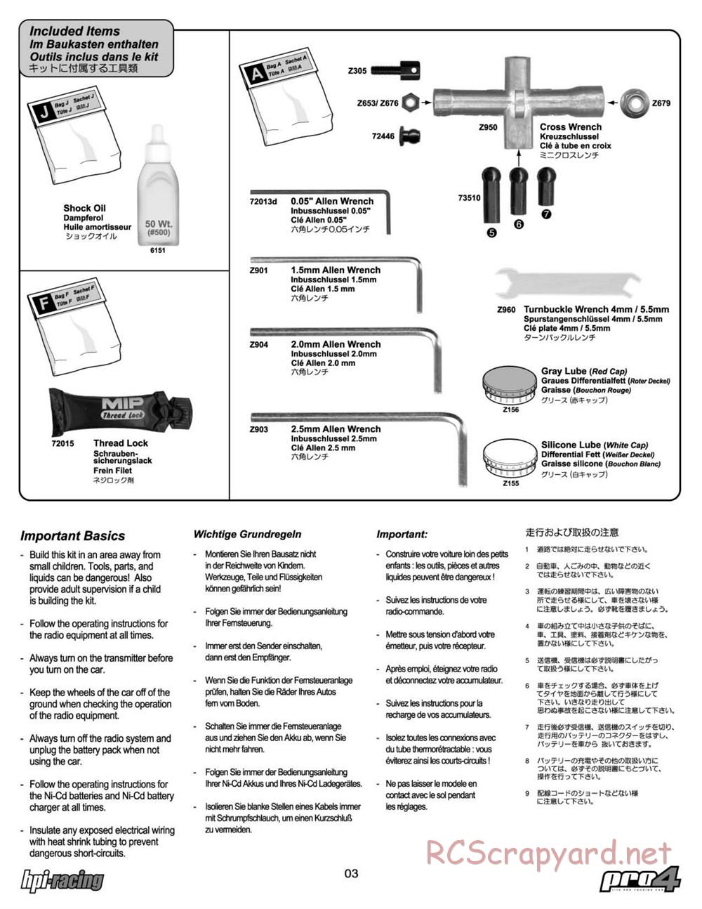 HPI - RS4 Pro4 - Manual - Page 3