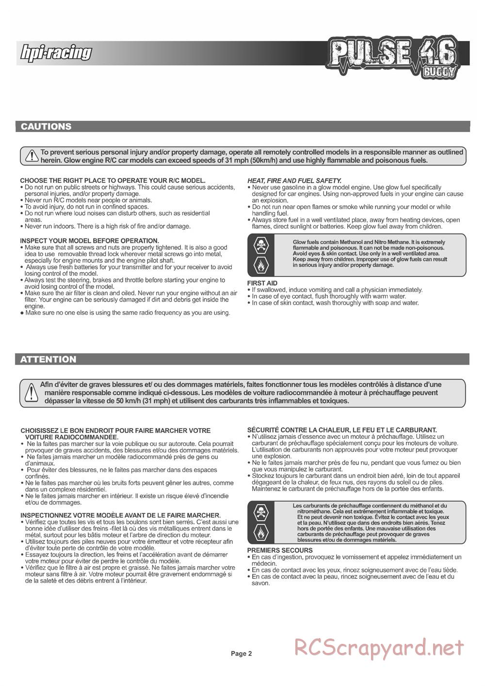 HPI - Pulse 4.6 Buggy - Manual - Page 2