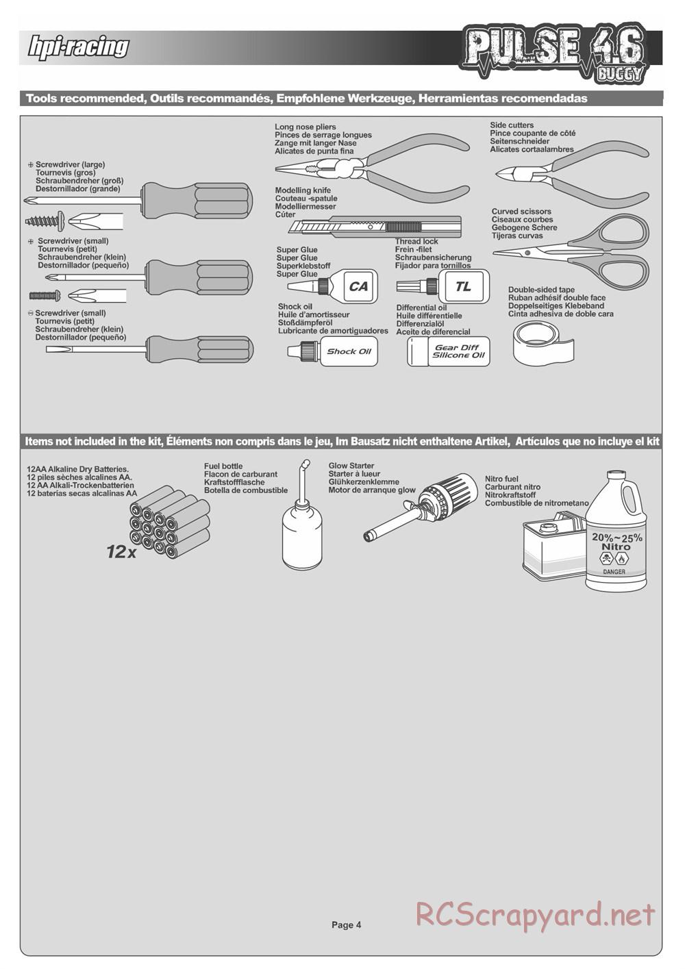 HPI - Pulse 4.6 Buggy - Manual - Page 4