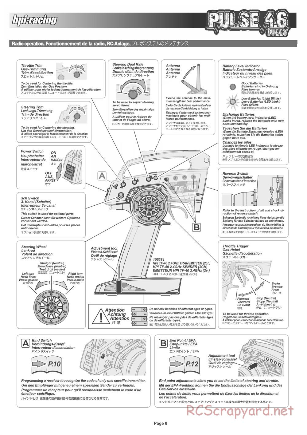 HPI - Pulse 4.6 Buggy - Manual - Page 8