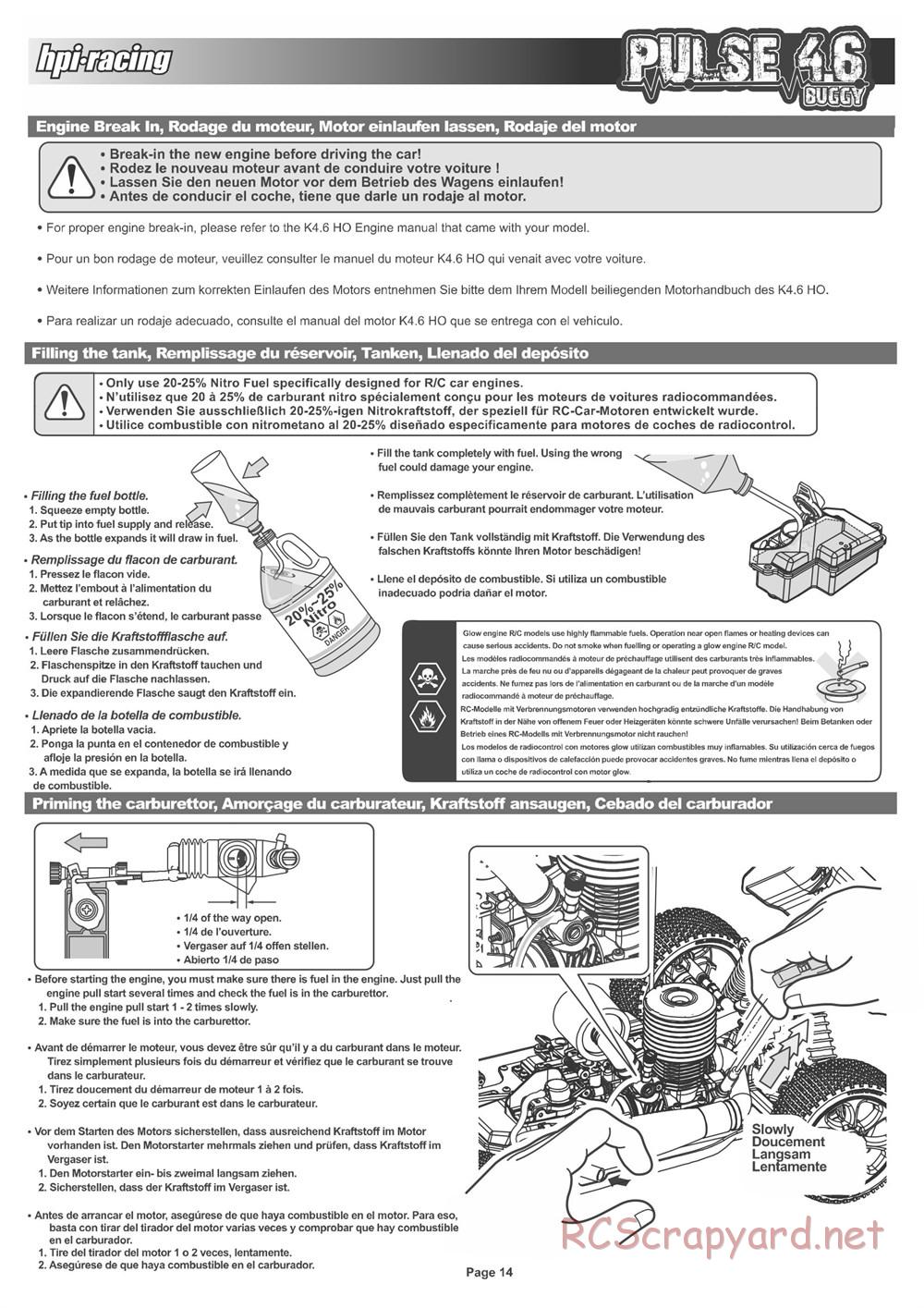 HPI - Pulse 4.6 Buggy - Manual - Page 14