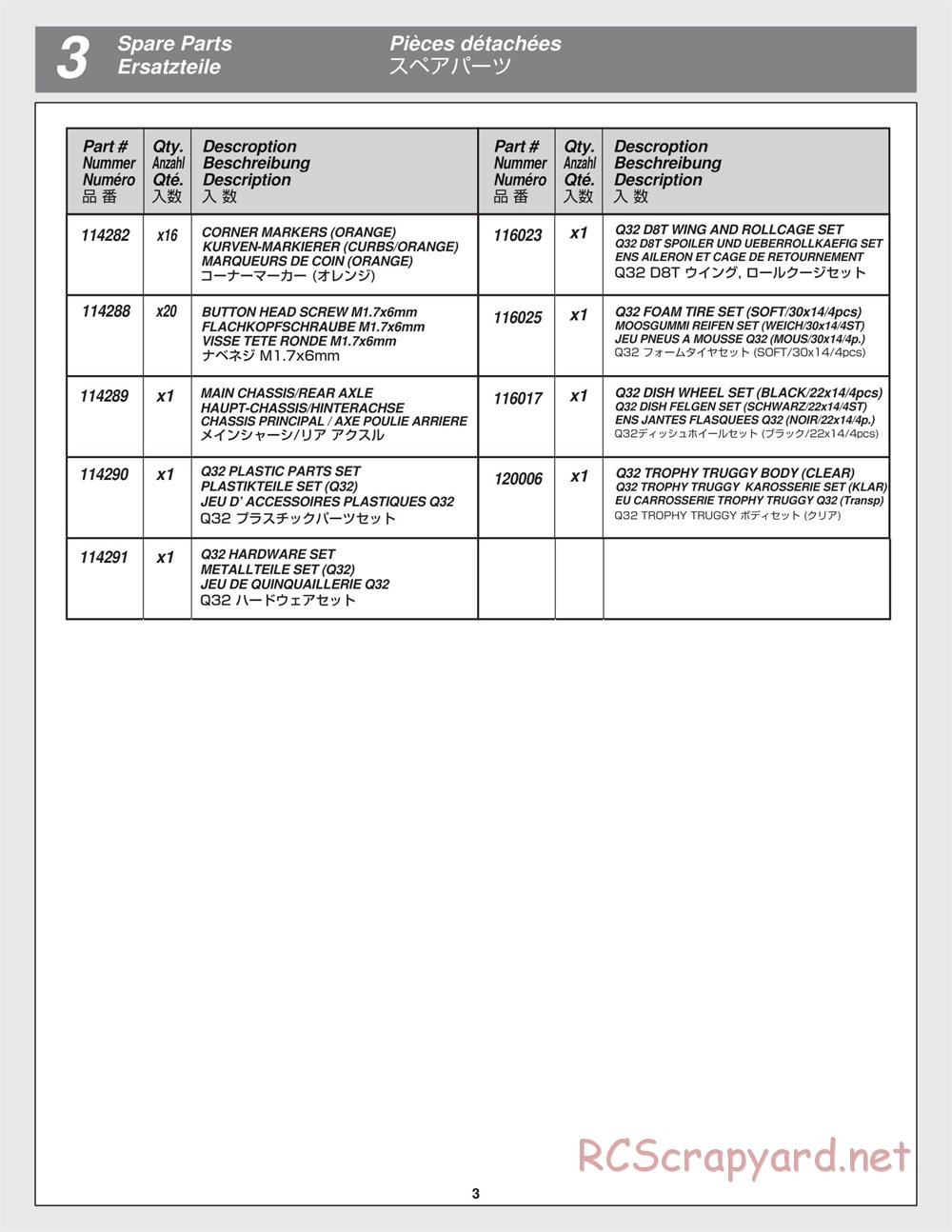 HPI - Q32 Trophy Truggy - Manual - Page 3