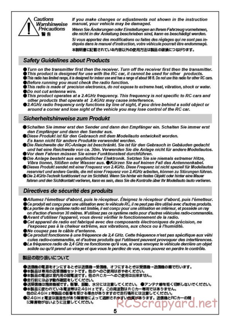 HPI - Formula Q32 - Manual - Page 5