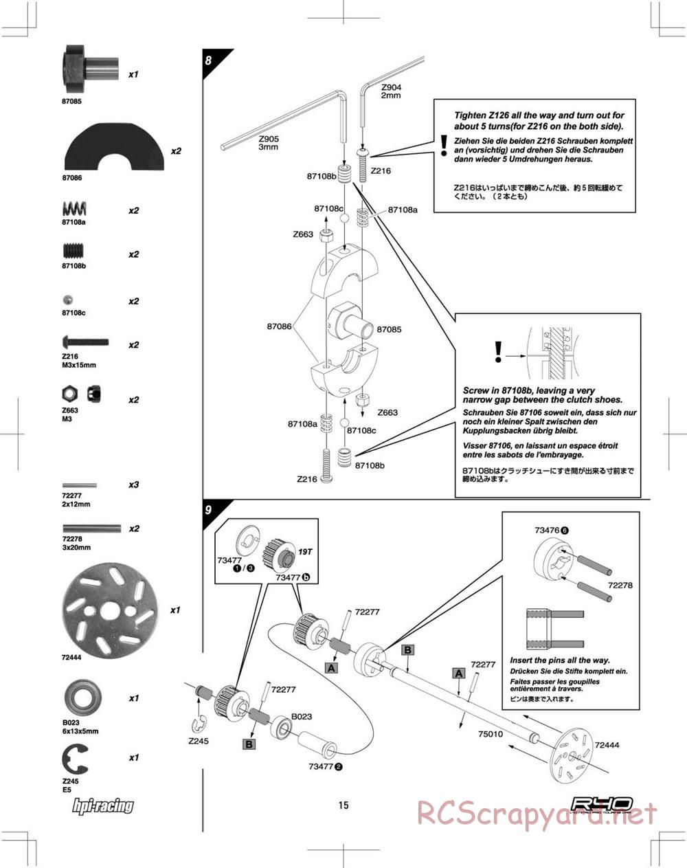 HPI - R40 Nitro Touring Car - Manual - Page 15
