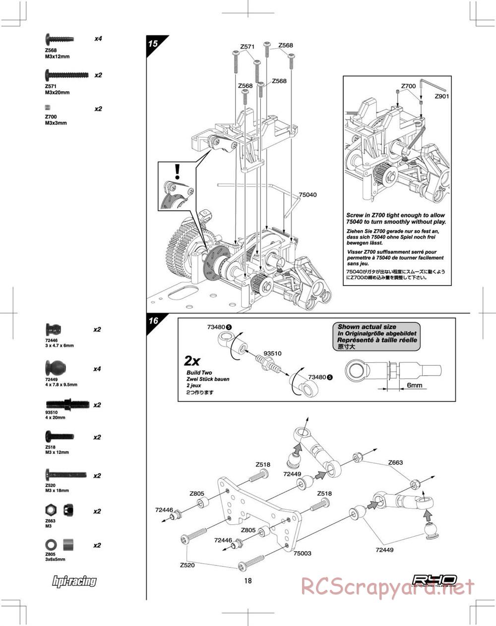 HPI - R40 Nitro Touring Car - Manual - Page 18