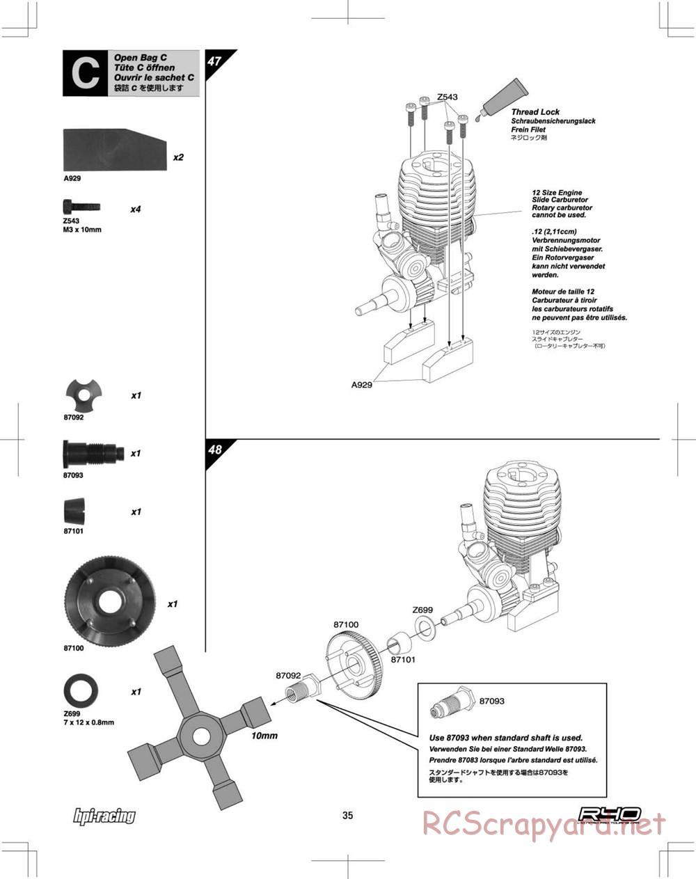 HPI - R40 Nitro Touring Car - Manual - Page 35