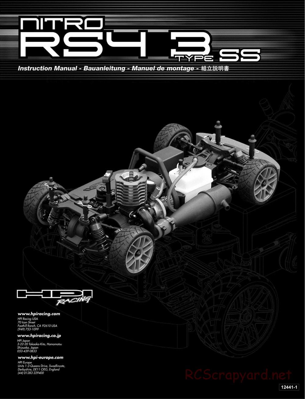 HPI - Nitro RS4 3 SS (2002) - Manual - Page 1
