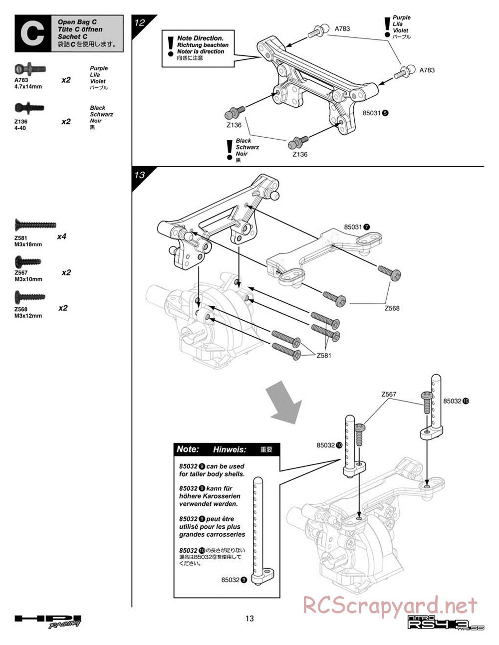 HPI - Nitro RS4 3 SS (2002) - Manual - Page 13