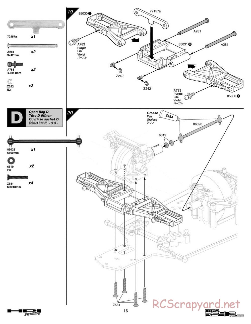 HPI - Nitro RS4 3 SS (2002) - Manual - Page 16