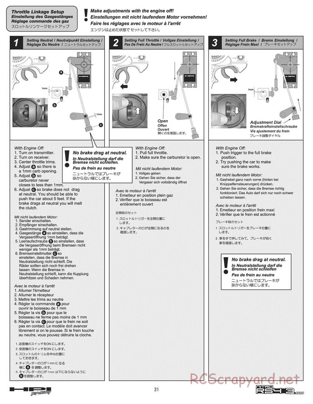 HPI - Nitro RS4 3 SS (2002) - Manual - Page 31