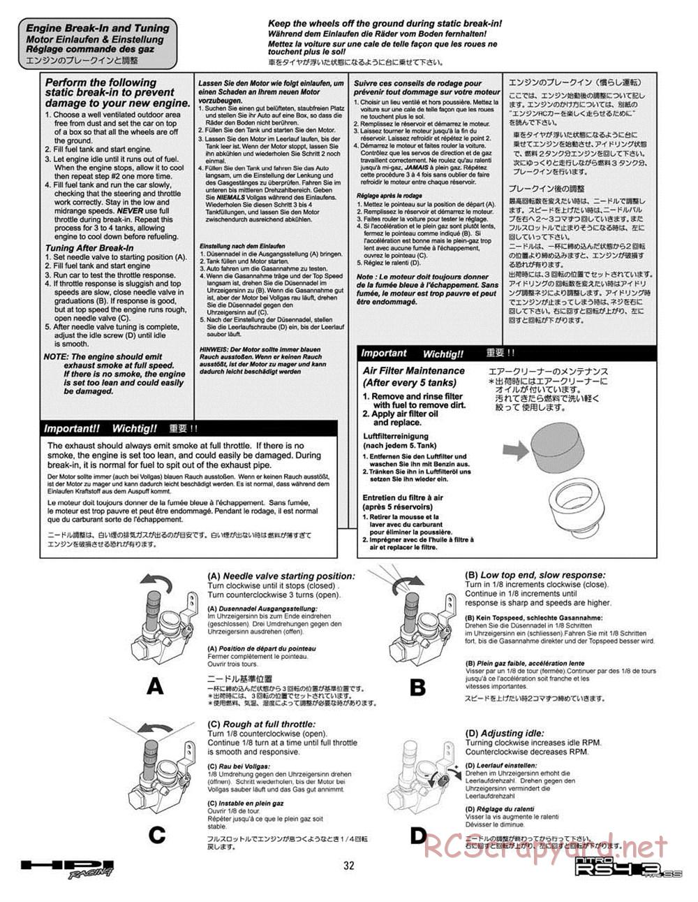 HPI - Nitro RS4 3 SS (2002) - Manual - Page 32