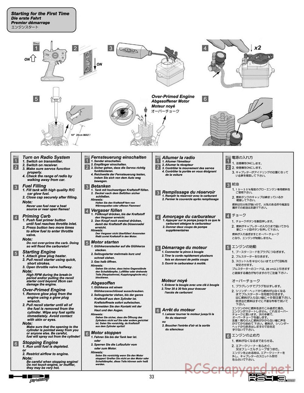 HPI - Nitro RS4 3 SS (2002) - Manual - Page 33