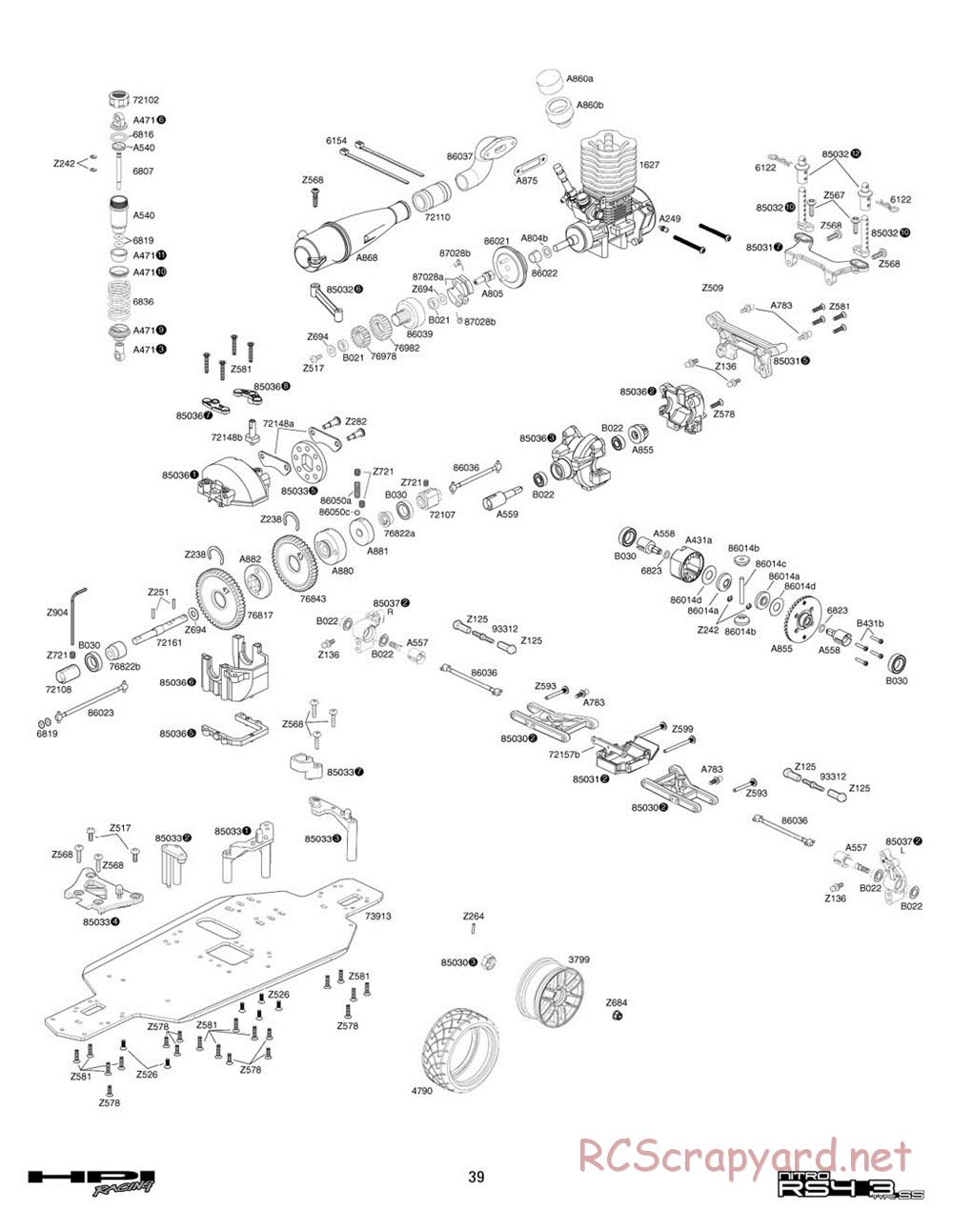 HPI - Nitro RS4 3 SS (2002) - Exploded View - Page 39