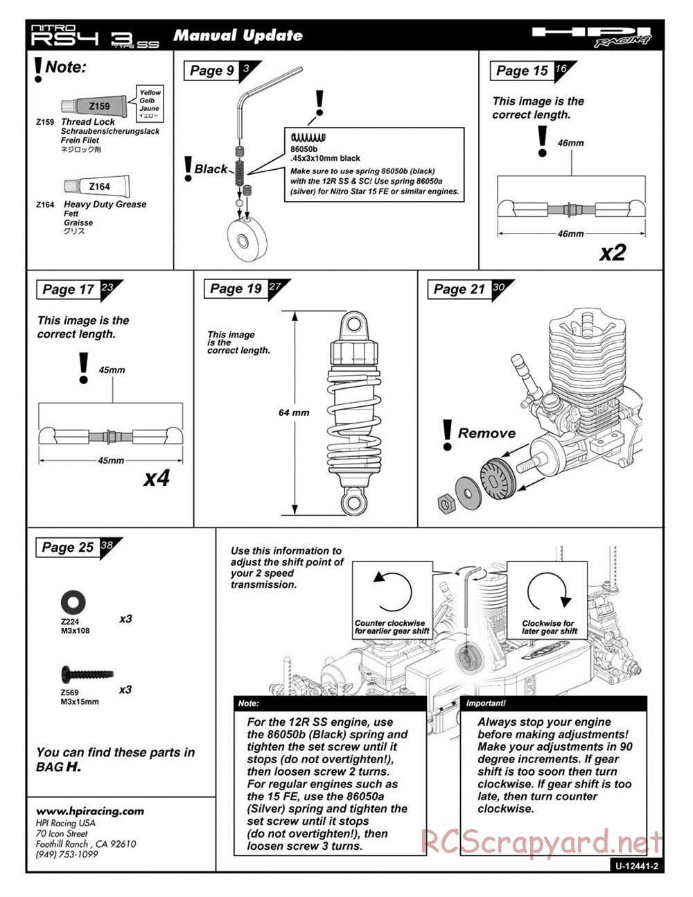 HPI - Nitro RS4 3 SS (2002) - Manual - Page 41