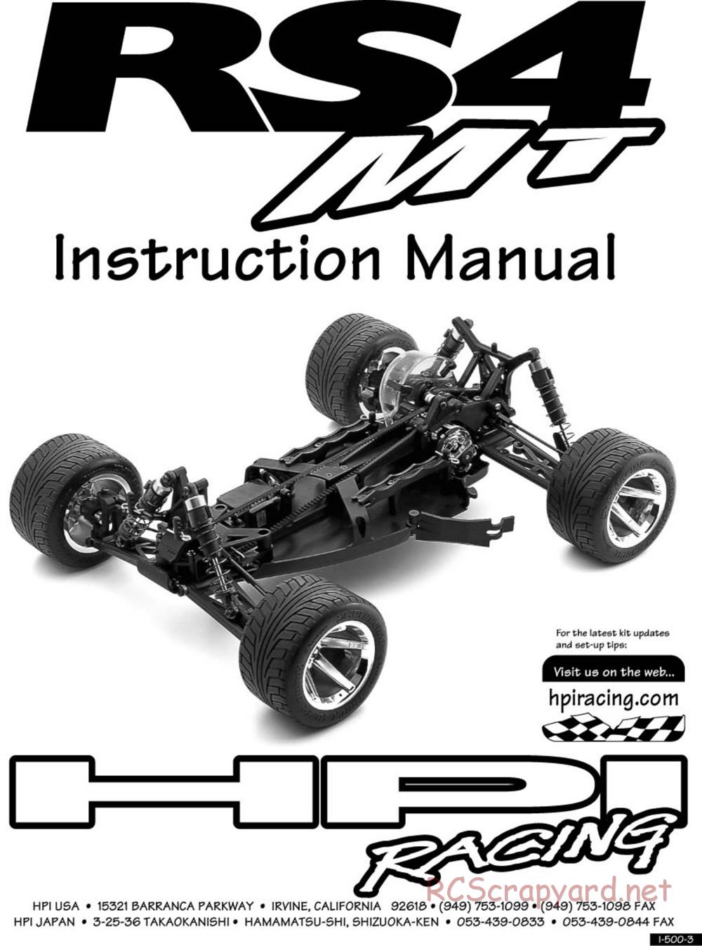HPI - RS4 MT - Manual - Page 1