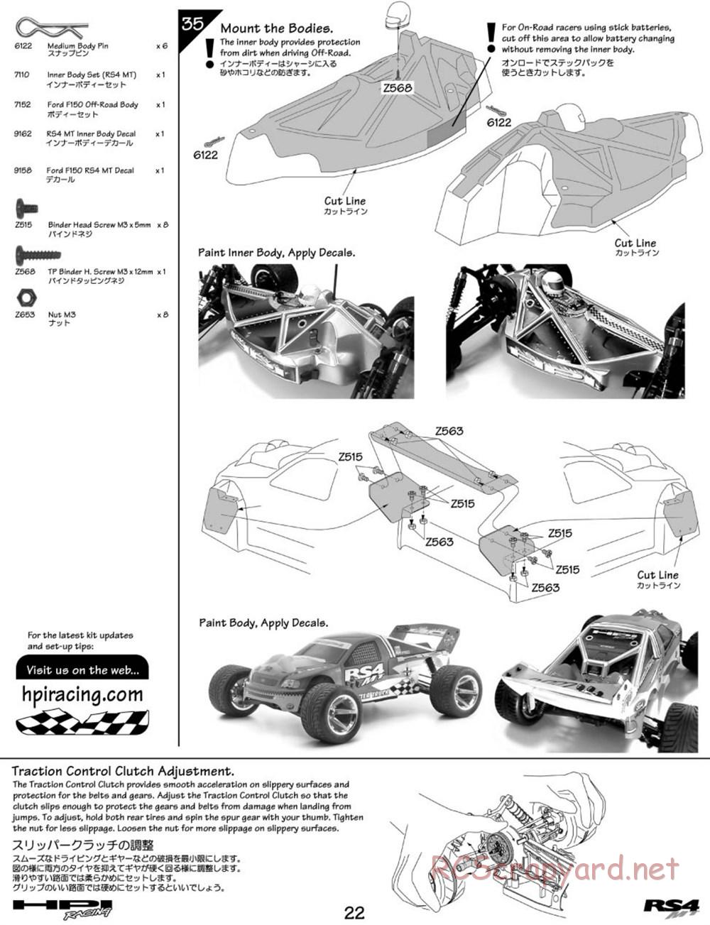 HPI - RS4 MT - Manual - Page 22