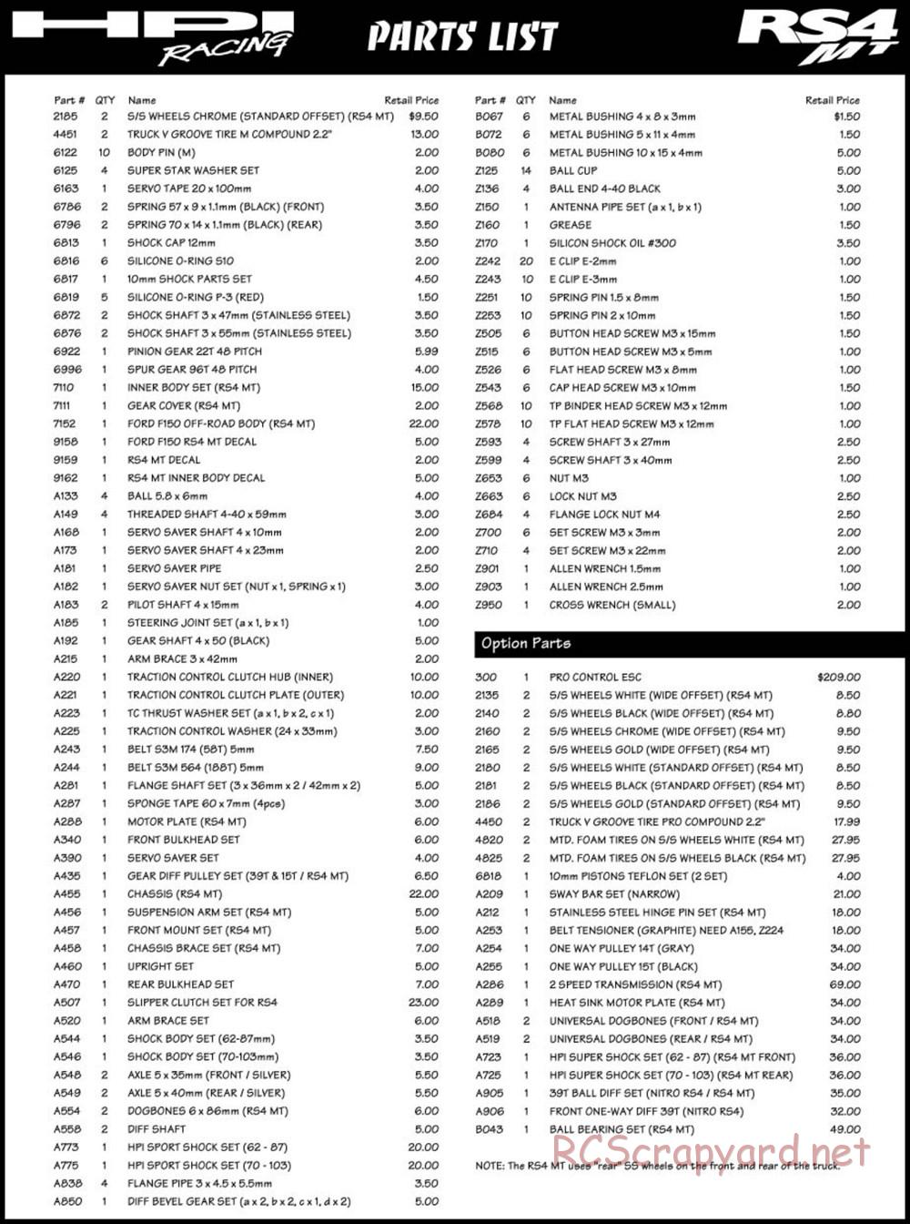 HPI - RS4 MT - Manual - Page 24