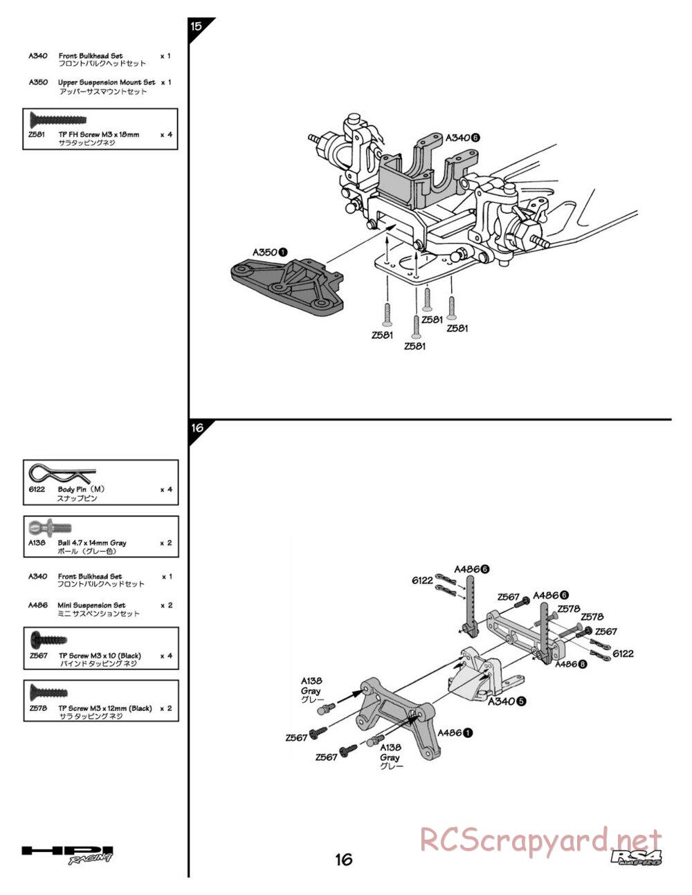 HPI - RS4 Mini Pro - Manual - Page 16