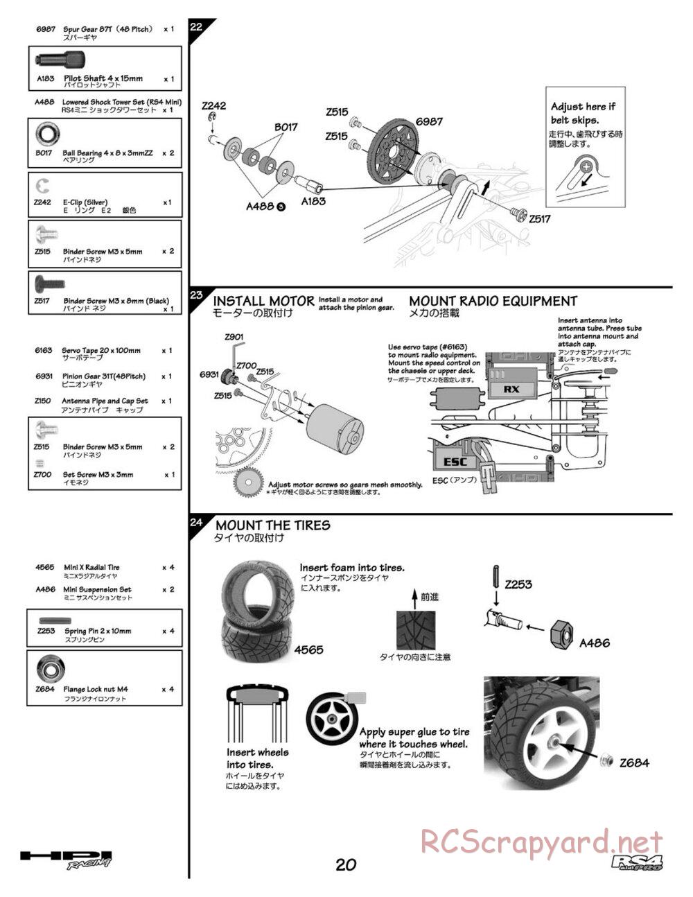 HPI - RS4 Mini Pro - Manual - Page 20