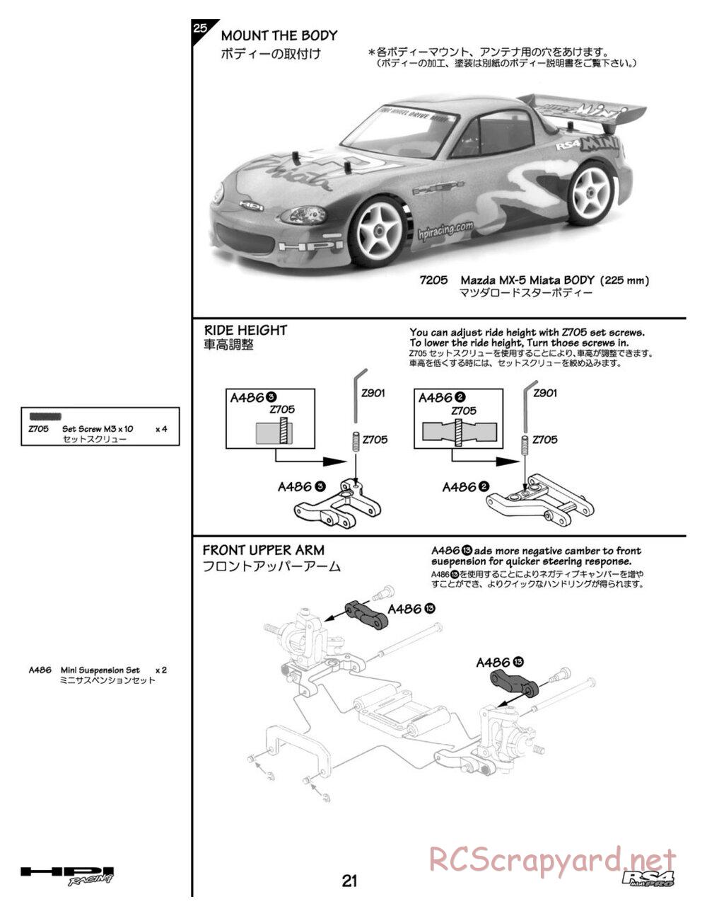 HPI - RS4 Mini Pro - Manual - Page 21