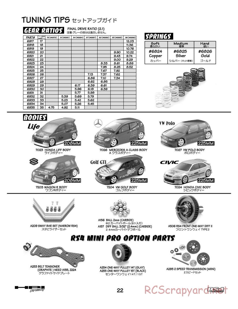 HPI - RS4 Mini Pro - Manual - Page 22