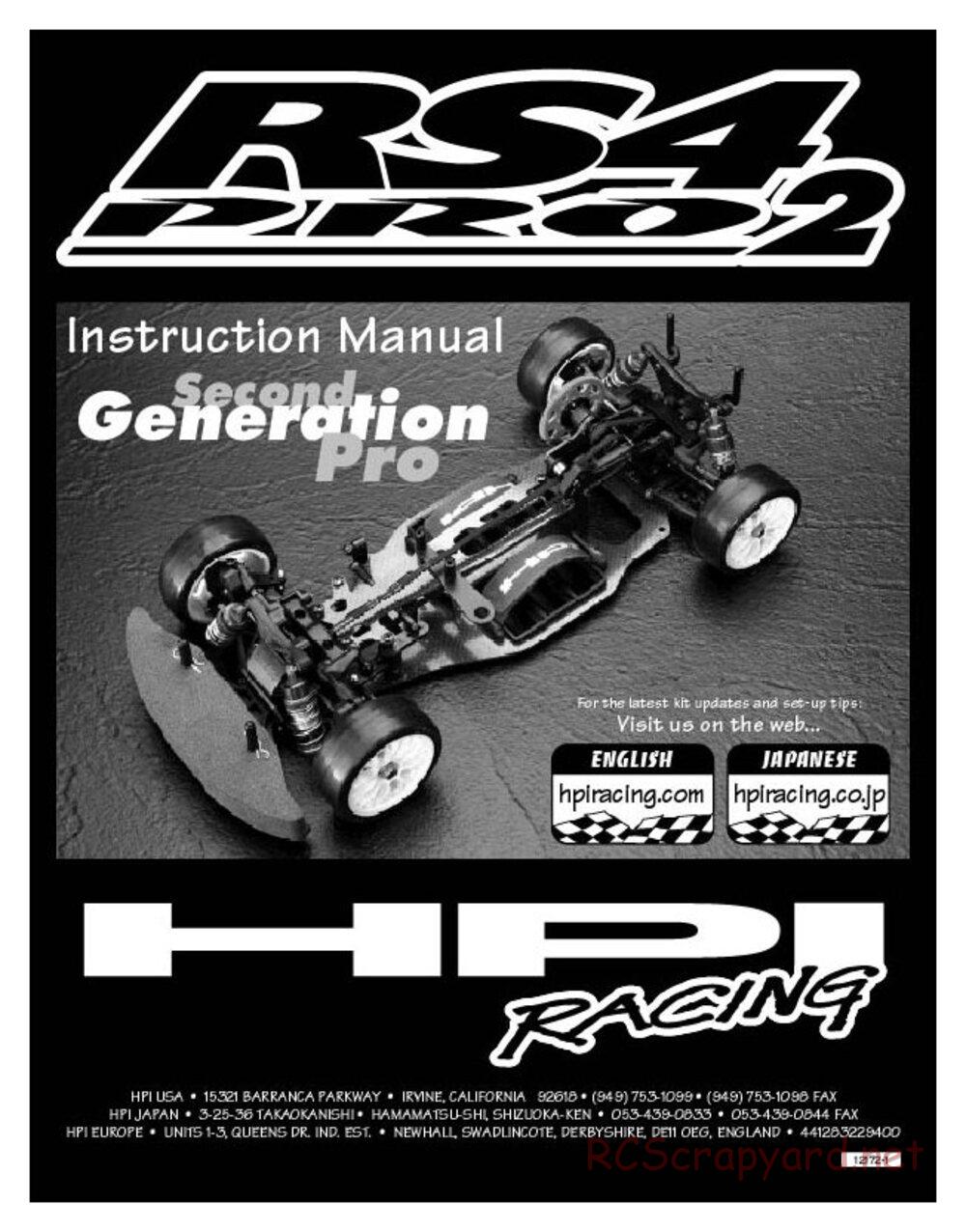 HPI - RS4 Pro 2 - Manual - Page 1
