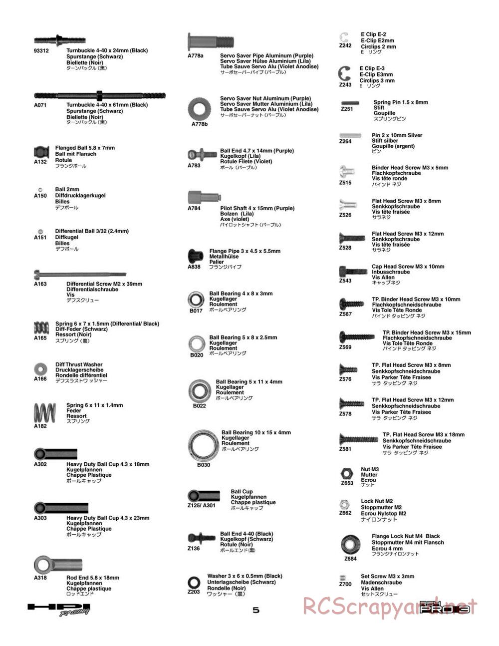 HPI - RS4 Pro 3 - Manual - Page 5