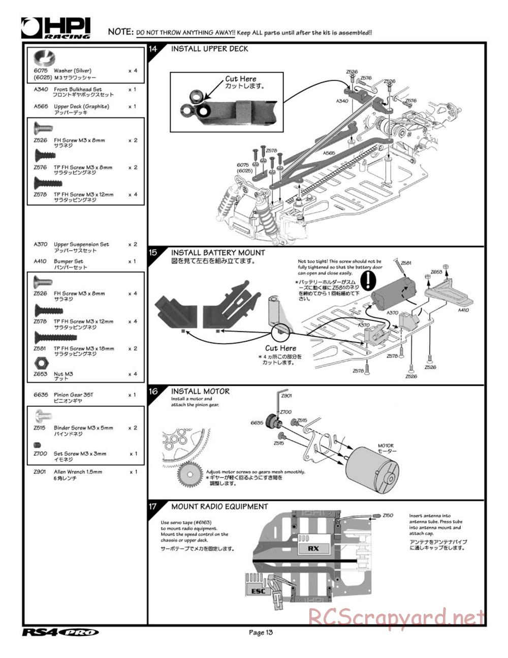 HPI - RS4 Pro - Manual - Page 13