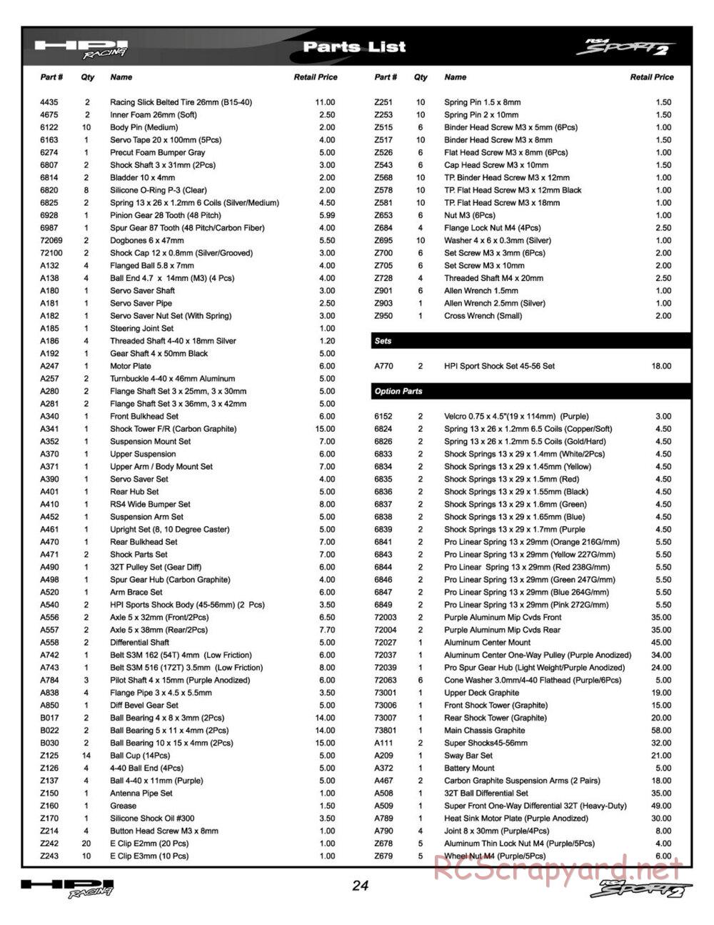 HPI - RS4 Sport 2 - Manual - Page 24