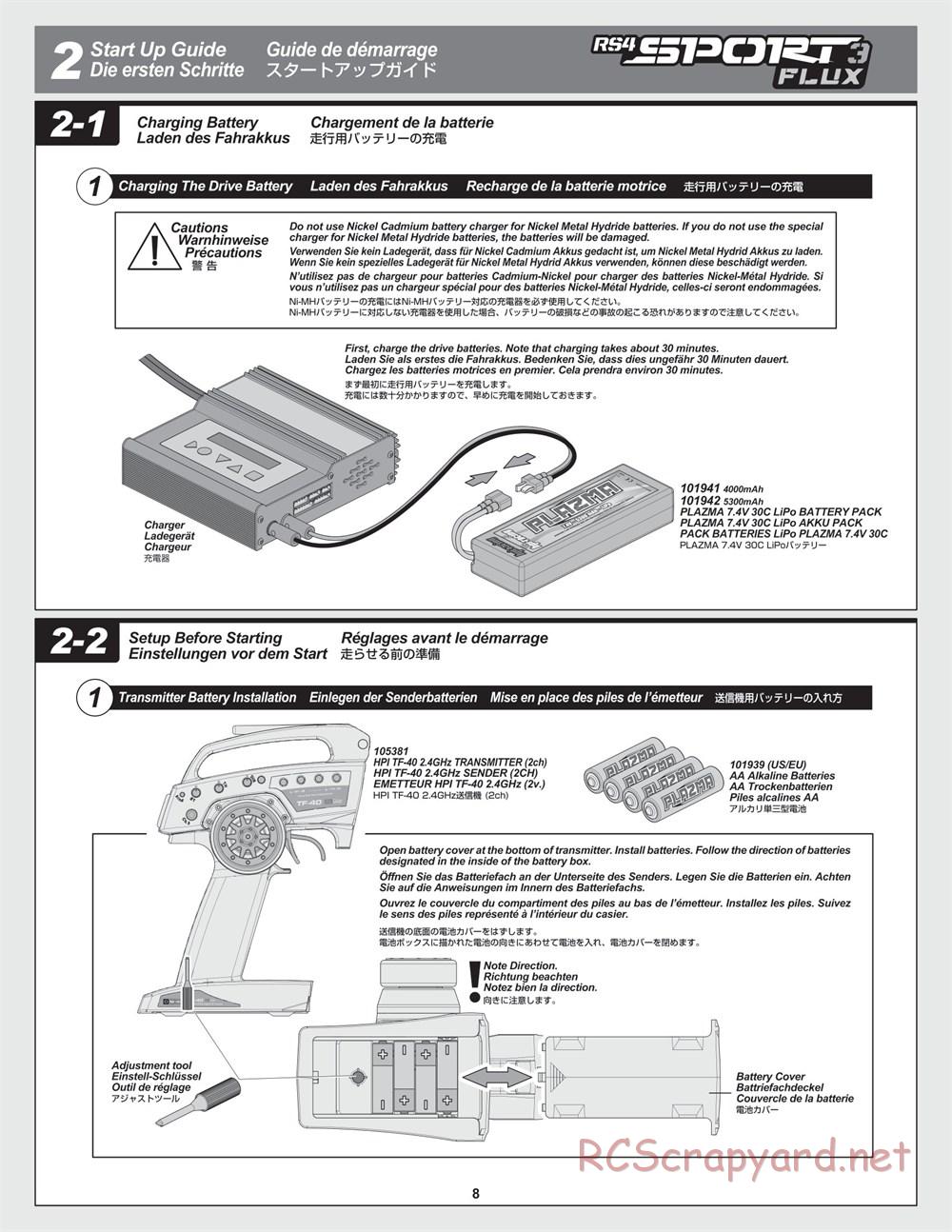 HPI - RS4 Sport 3 Flux - Manual - Page 8