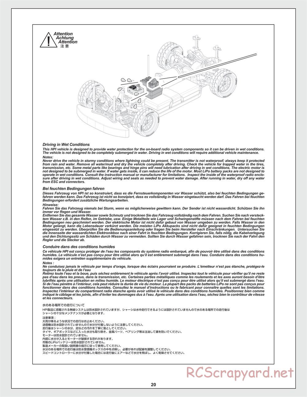 HPI - RS4 Sport 3 Flux - Manual - Page 20