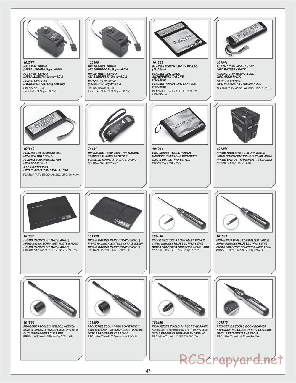 HPI - RS4 Sport 3 Flux - Exploded View - Page 47