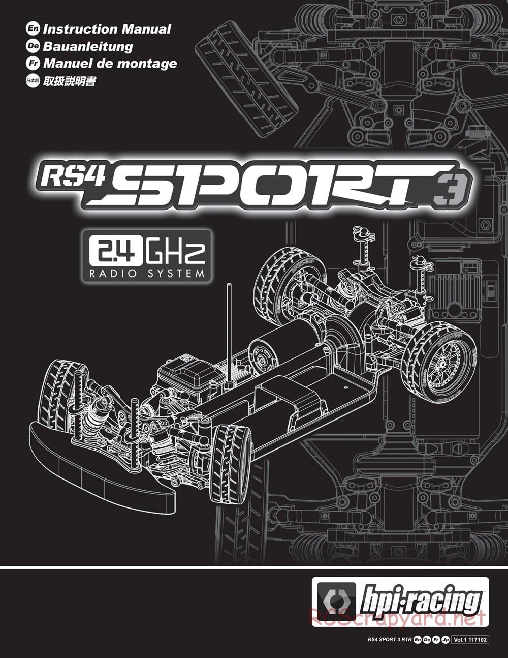 HPI - RS4 Sport 3 - Manual - Page 1