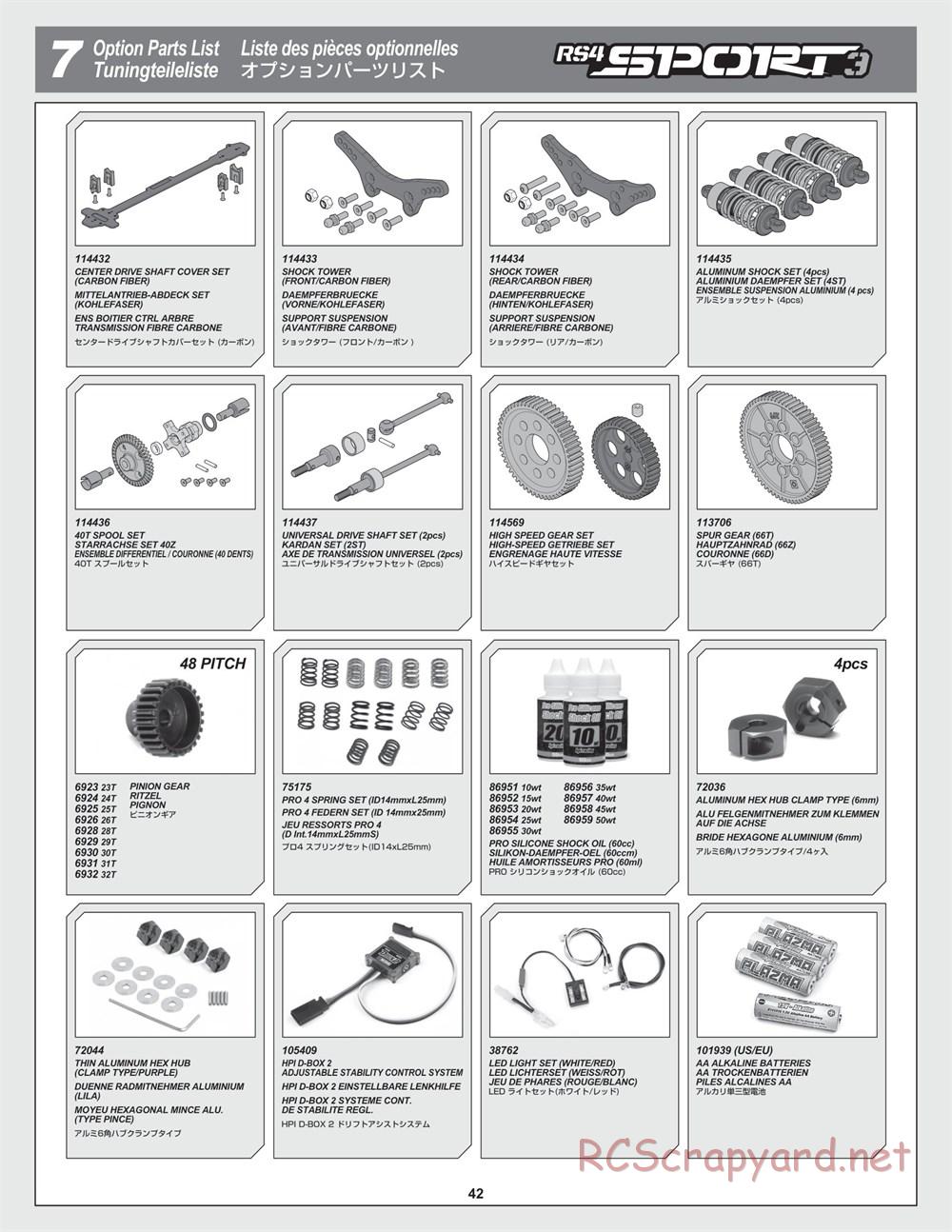 HPI - RS4 Sport 3 - Manual - Page 42