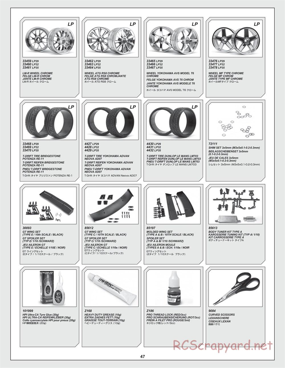 HPI - RS4 Sport 3 - Manual - Page 47