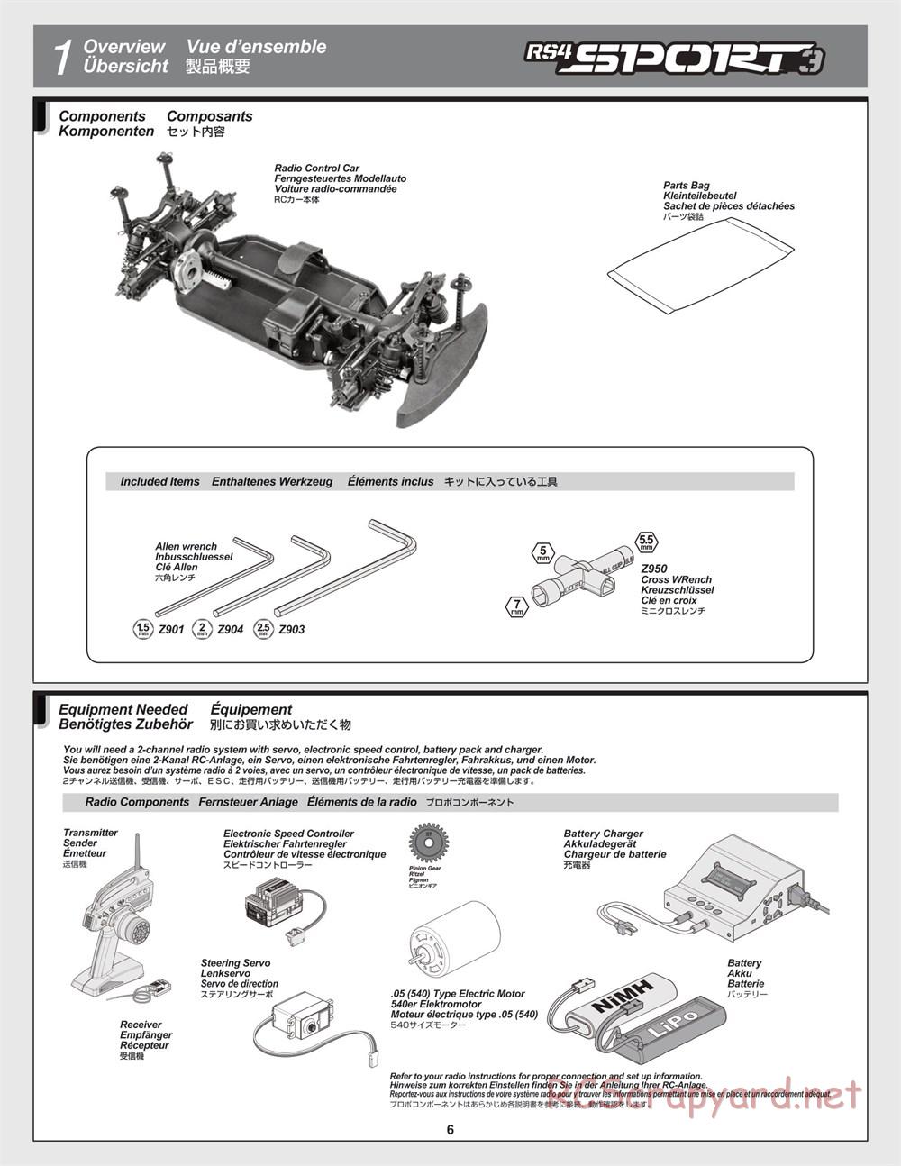 HPI - RS4 Sport 3 - Creator Edition - Manual - Page 6