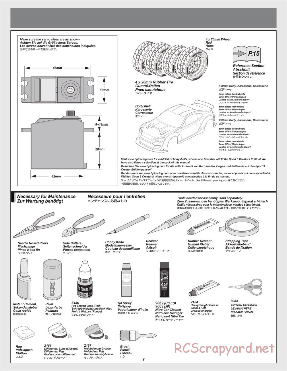 HPI - RS4 Sport 3 - Creator Edition - Manual - Page 7