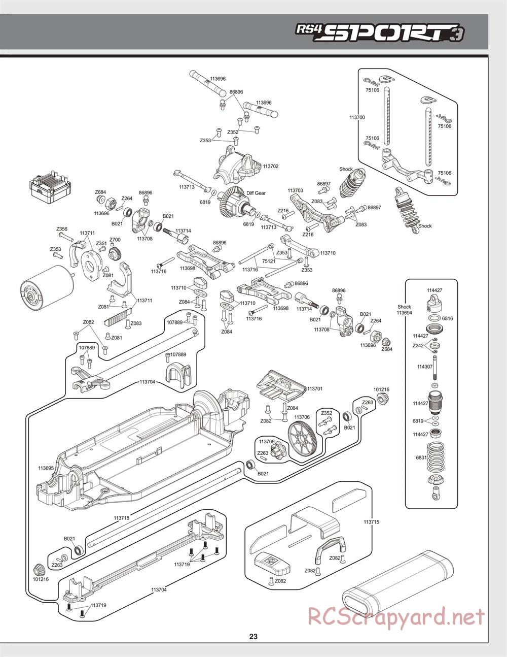 HPI - RS4 Sport 3 - Creator Edition - Exploded View - Page 23