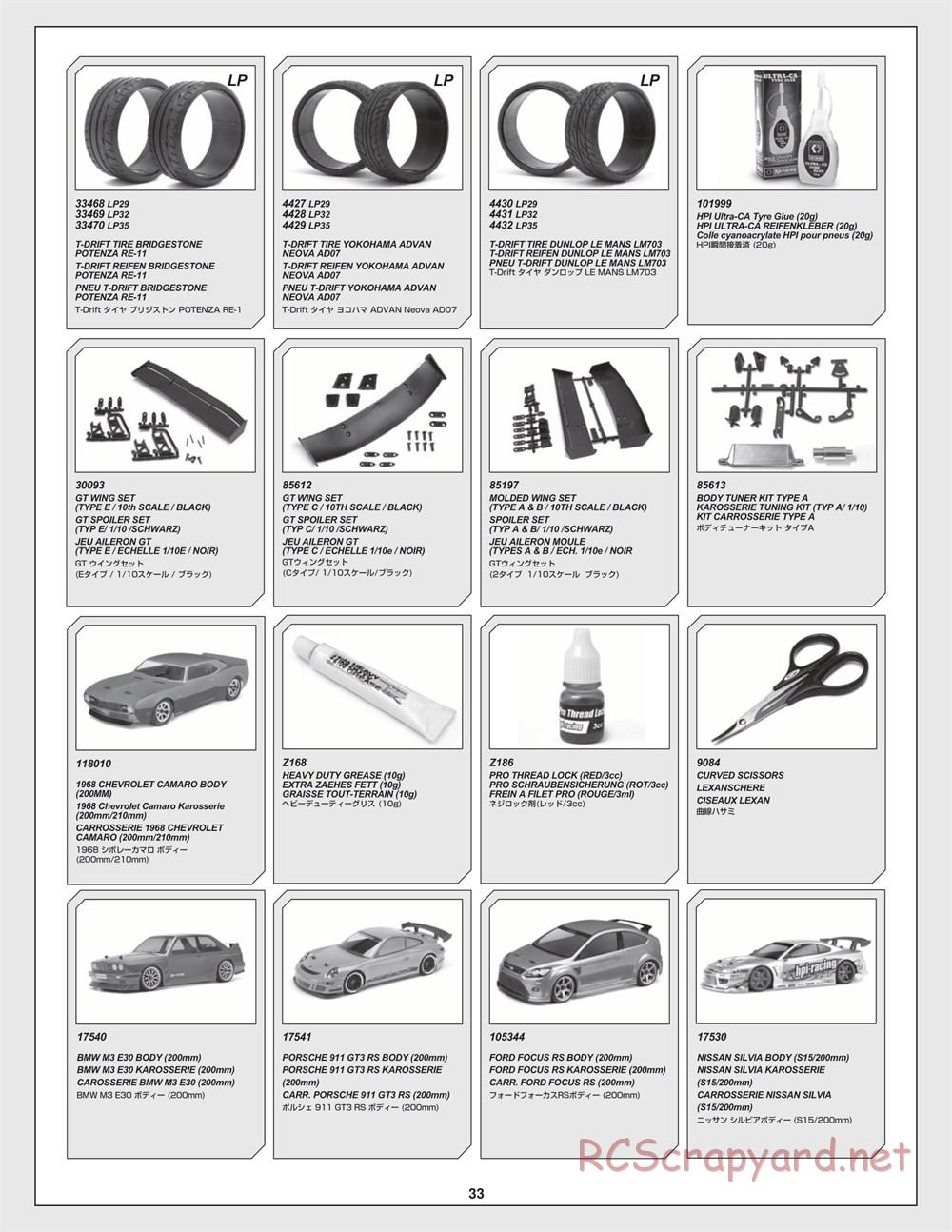 HPI - RS4 Sport 3 - Creator Edition - Exploded View - Page 33